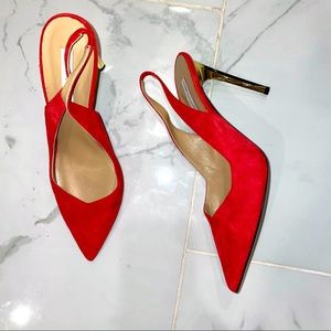 DVF Red Suede Slingback